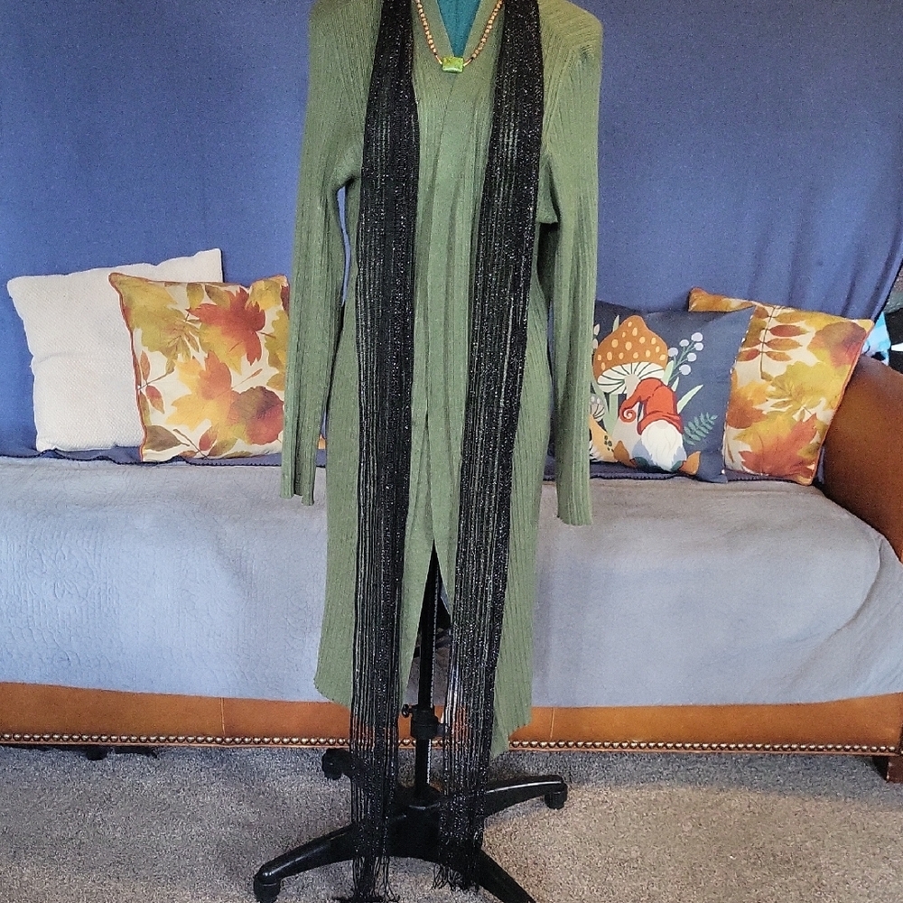 Black Fringe Scarf